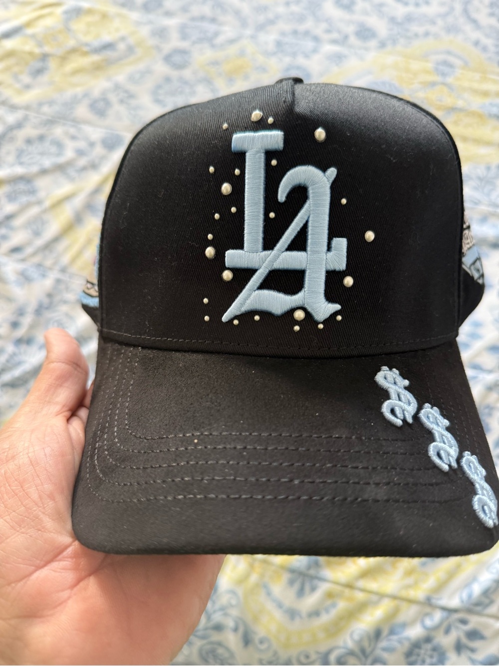 Labubu Cashed Out Men’s Blue Embroidered Hat